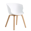 Leisure PP Plastic Seat Plywood leg dinning chair